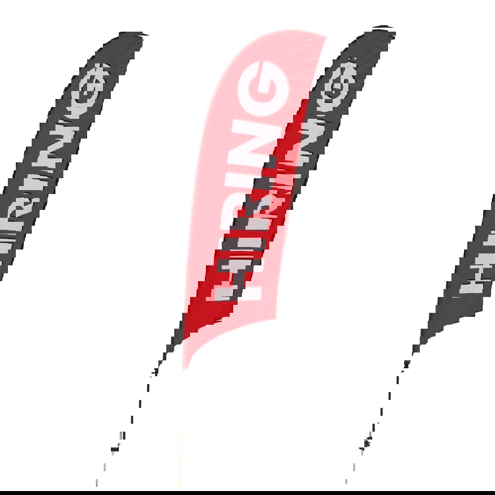 Safety Signs; Family: Architectural Sign ; Sign Type: General Information ; Sign Header: None ; Legend: Hiring Red ; Message/Graphic: Message & Graphic ; Graphic Type: Message Only